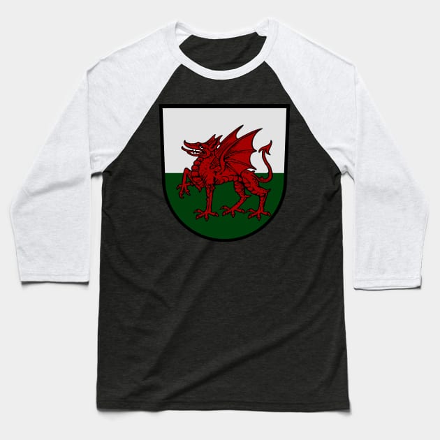 Welsch Dragon Baseball T-Shirt by blackroserelicsshop@gmail.com